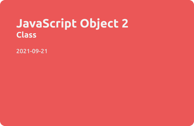 JavaScript Object(2) - Class